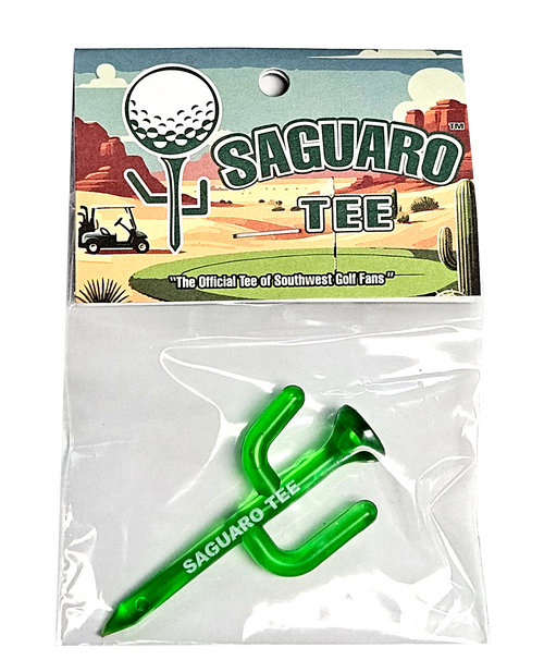 Cactus Shaped Golf Tee in Clear Bag with Header Front View