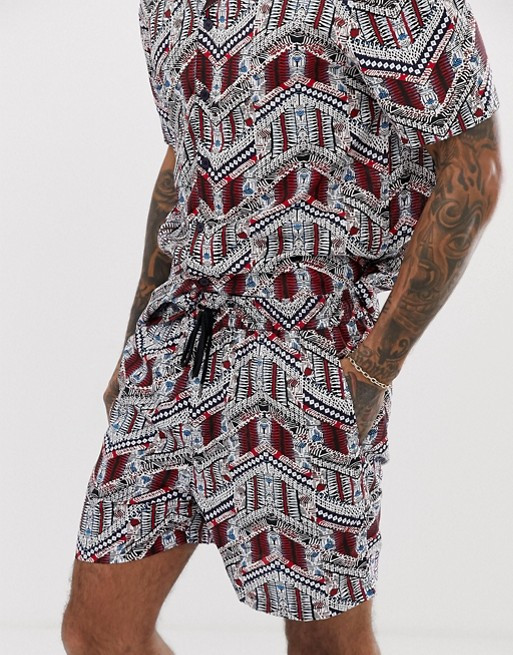 Co-ord Aztec Print shorts l Influence 