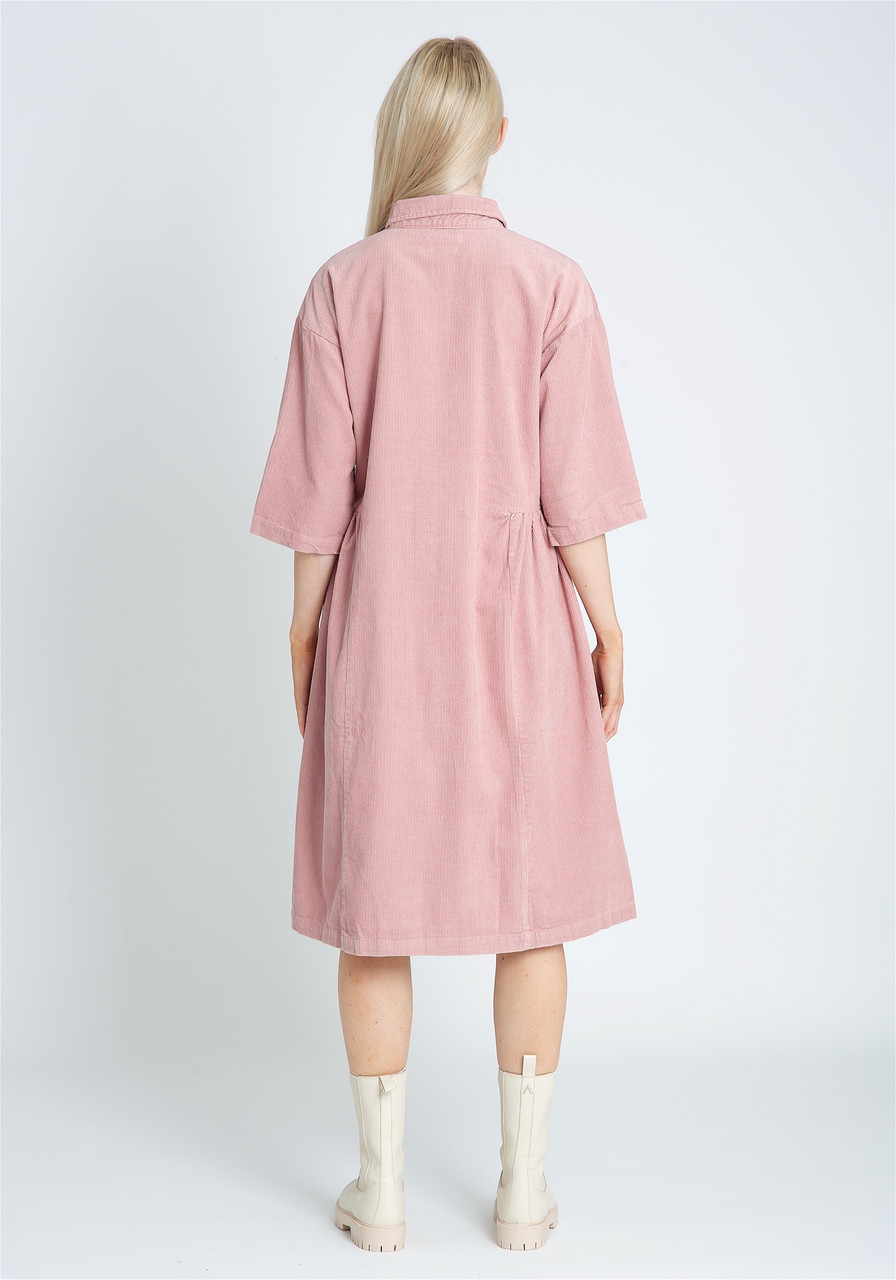 Super Oversized Cord Dress With Button Down Fastening