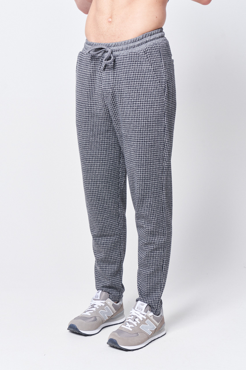 Jersey Jacquard Trouser In Gingham