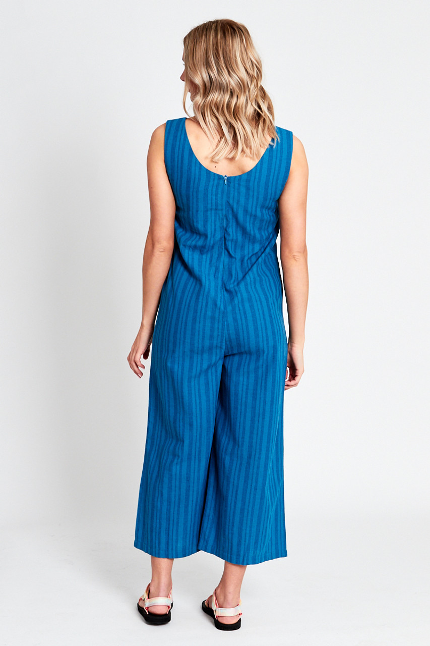 Oversized Very Loose Fit Sleeveless Jumpsuit With Button Detail And Patch Pockets