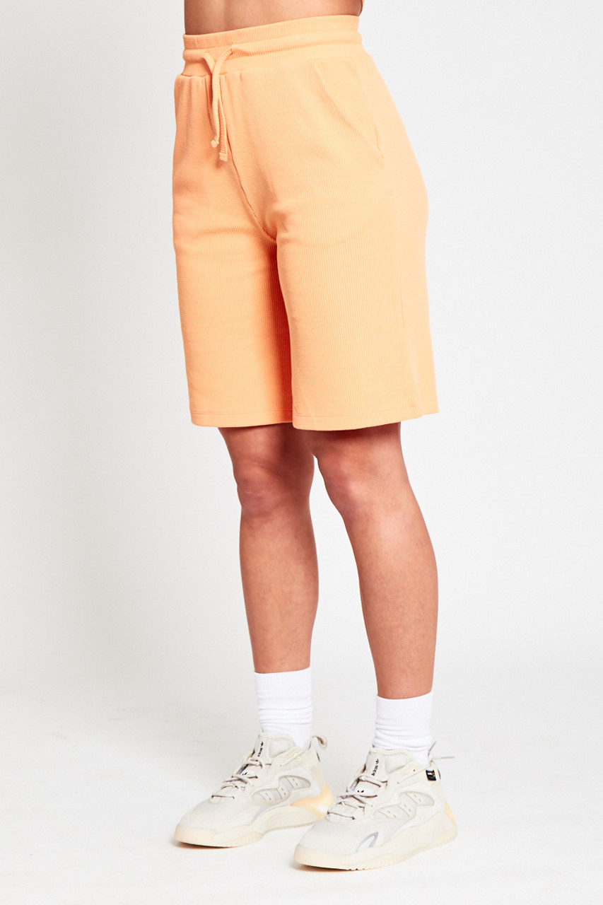 Loose Fit Short With Elasticated Waist And Self Tie Channel In Textured Jersey 