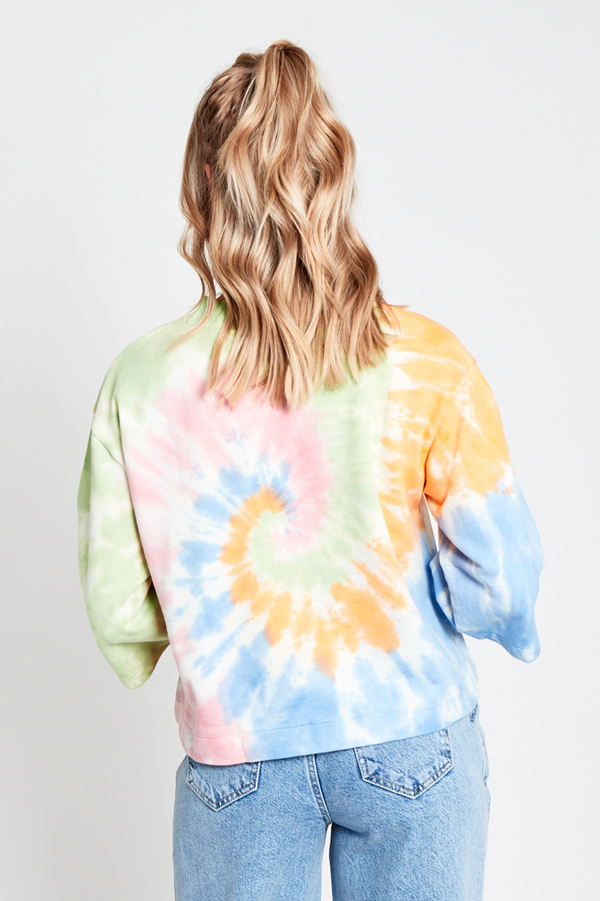 Oversized Cropped Sweat In All Over Tie Dye