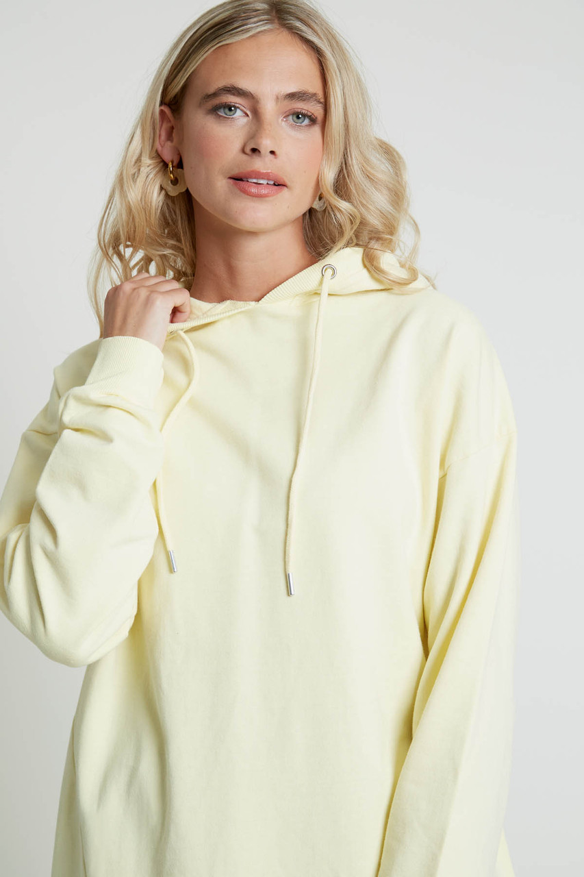 Oversized Cocoon Shape Hoodie With Angled Stitch Details In Washed Jersey 