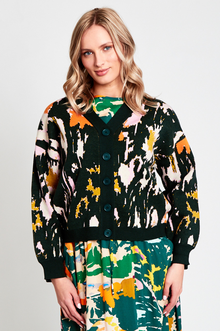 Evergreen Knitted Jacquard In Oversized Cardigan Shape 