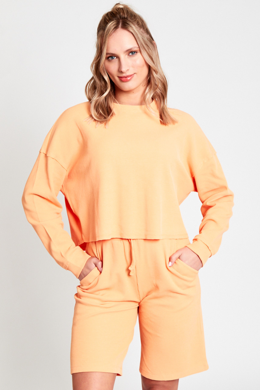 Oversized Cocoon Shape Sweat In Textured Jersey With Balloon Sleeve