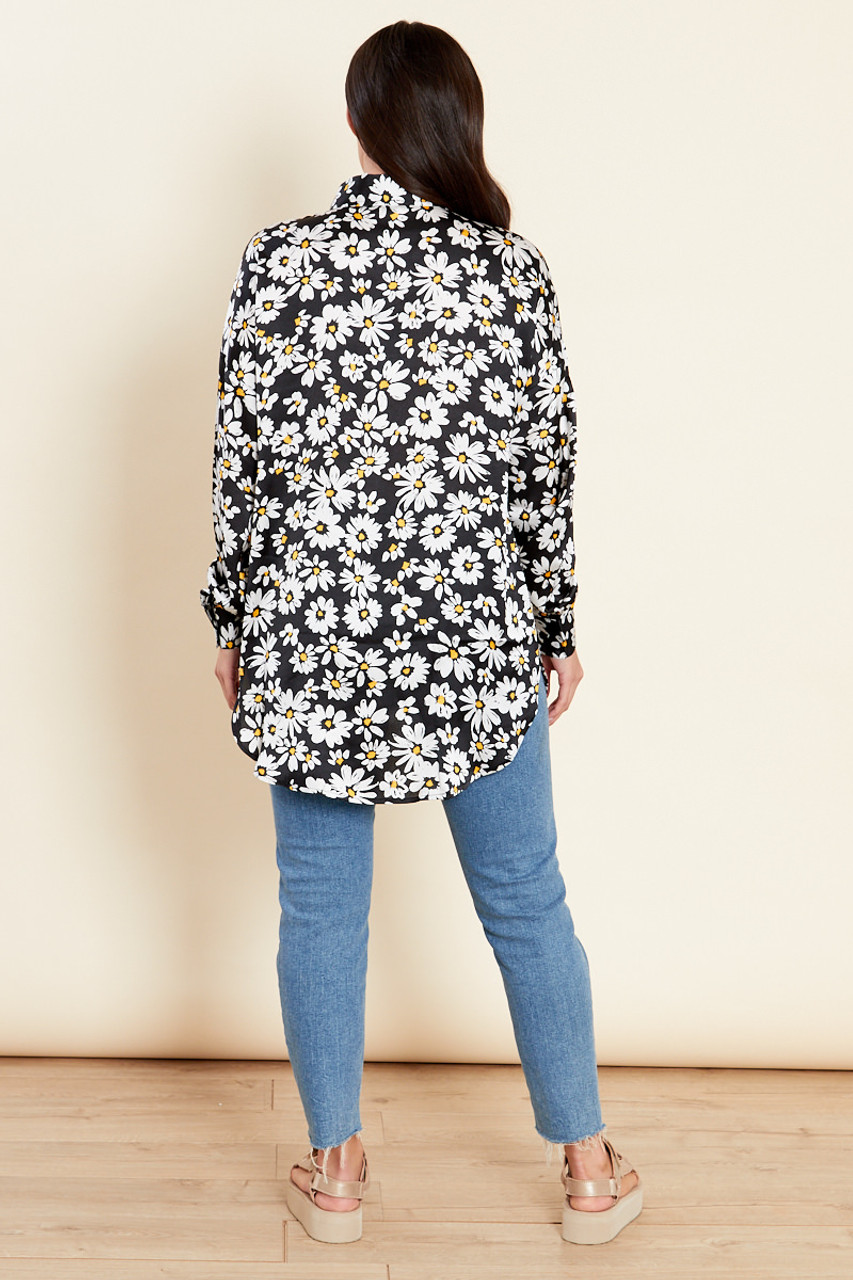 Daisy Floral Oversized Long Sleeve Shirt 