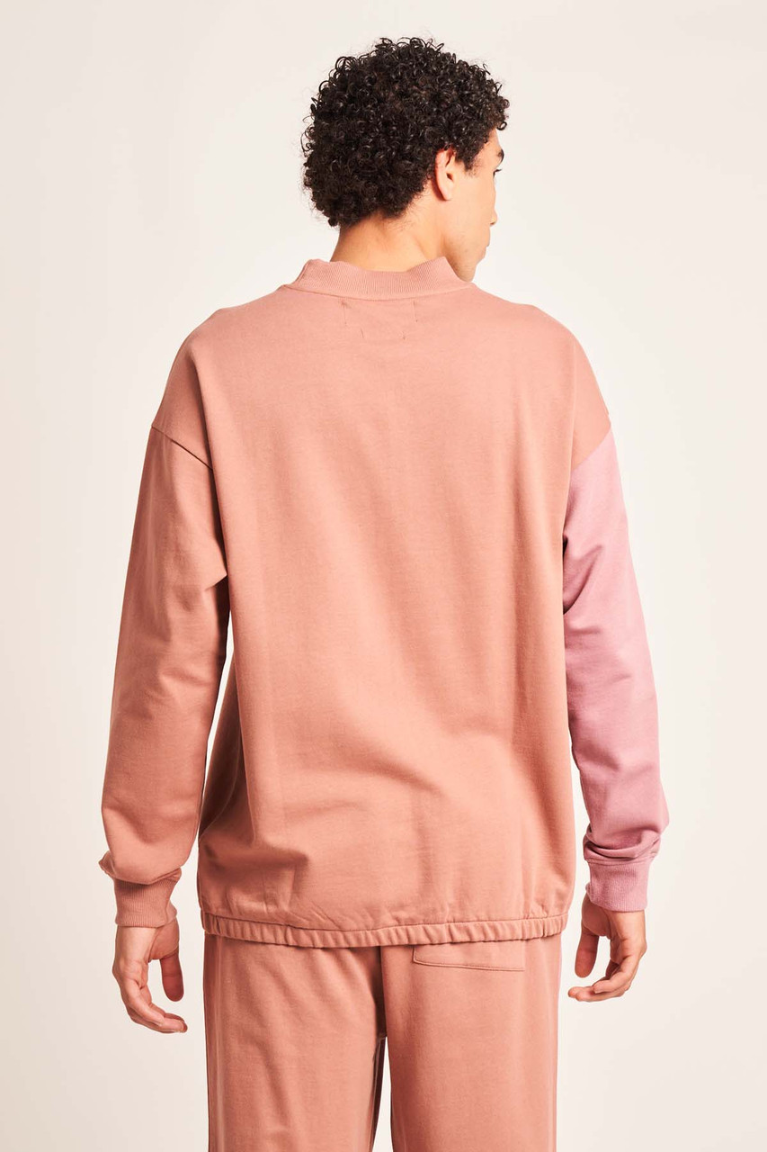 Stitch Front High Neck Split Sweatshirt In Relaxed Fit