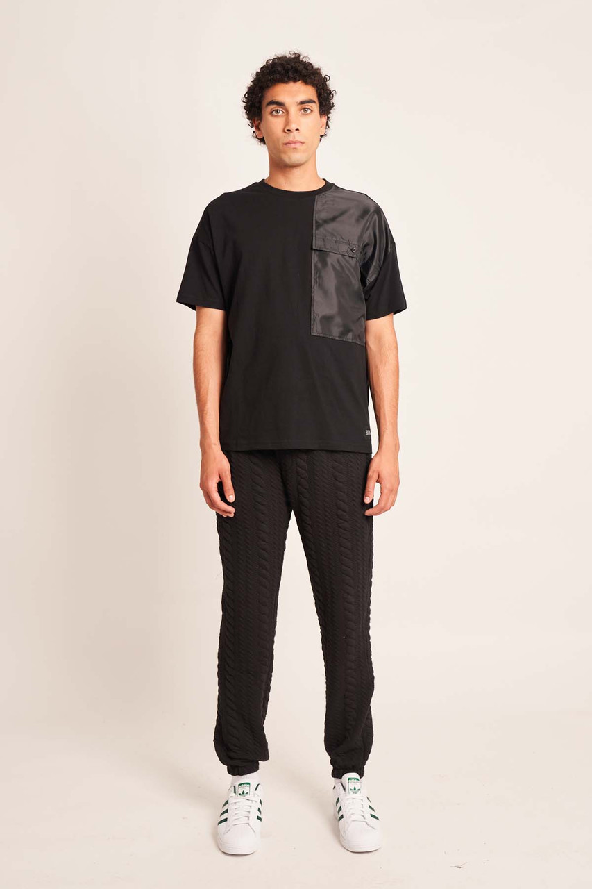 Black Relaxed Fit T-Shirt With Nylon Pocket
