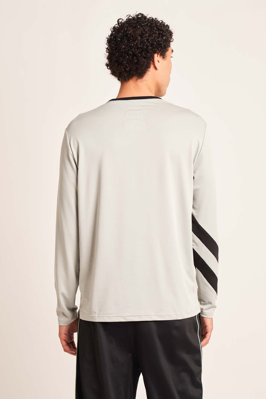 Colour Block Long Sleeve T-Shirt With Retro Print And Rib Neck Insert									