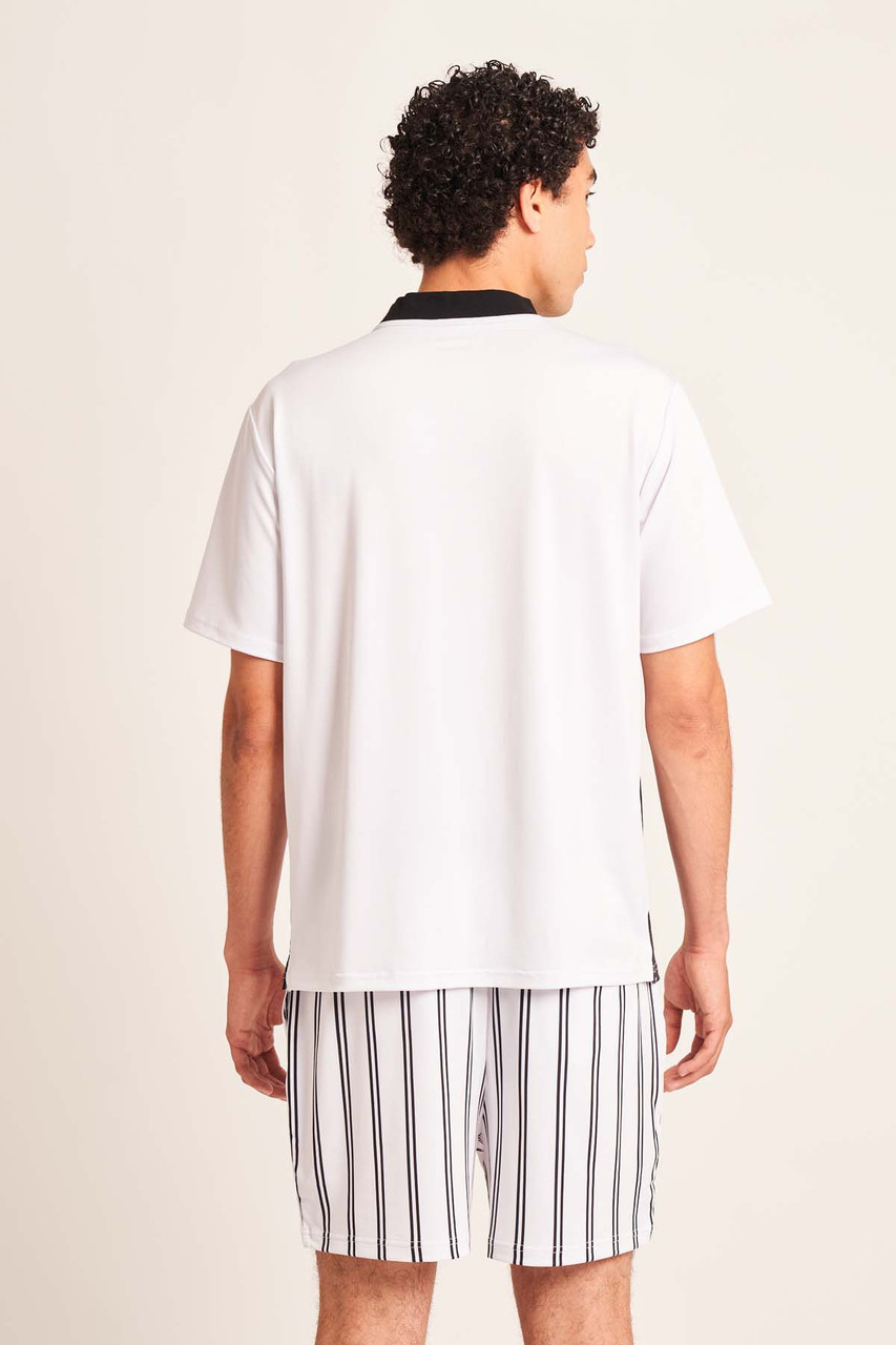 Striped Short Sleeve T-Shirt With V Neck