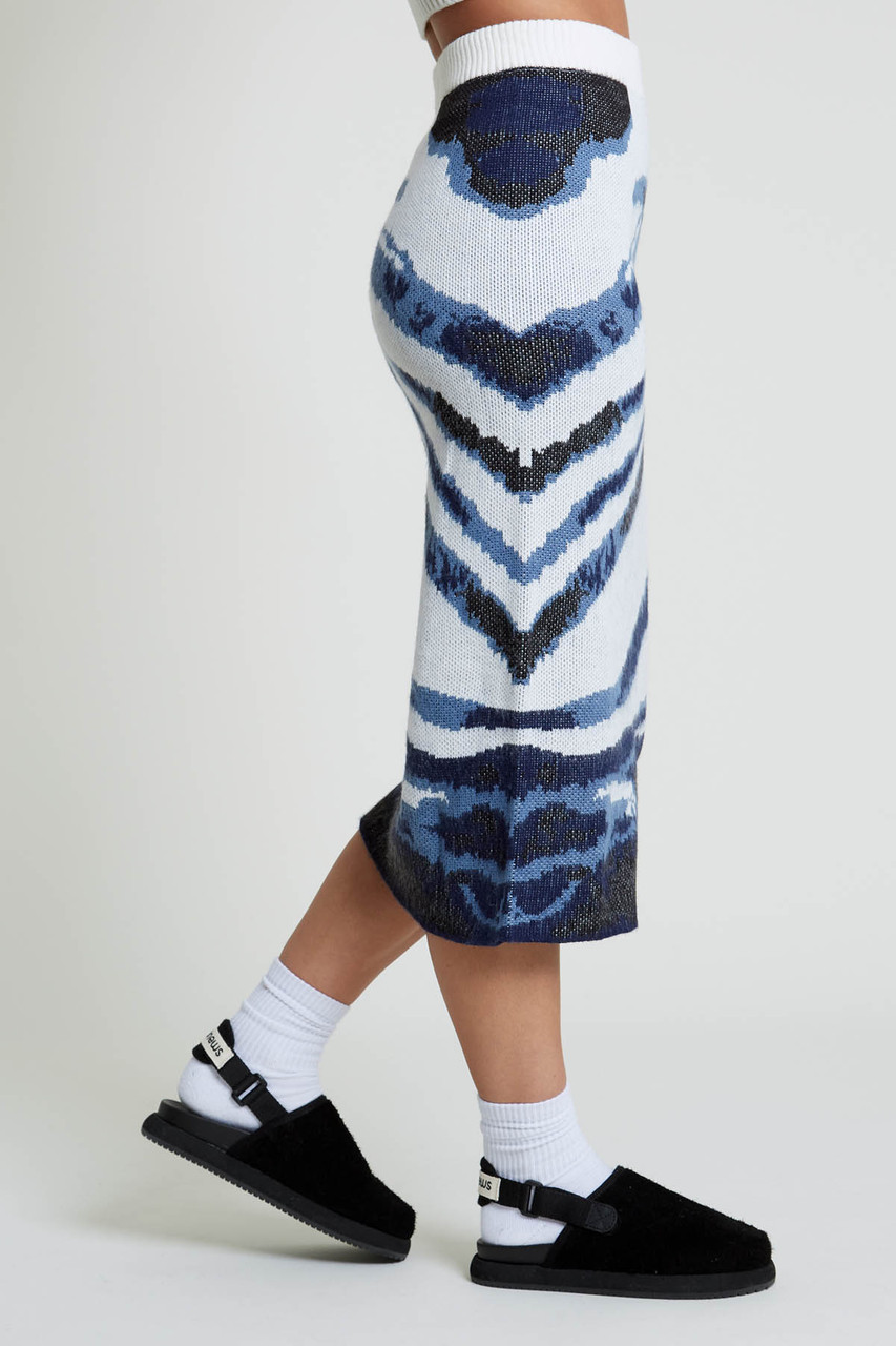 Knitted Intarsia Midi Skirt