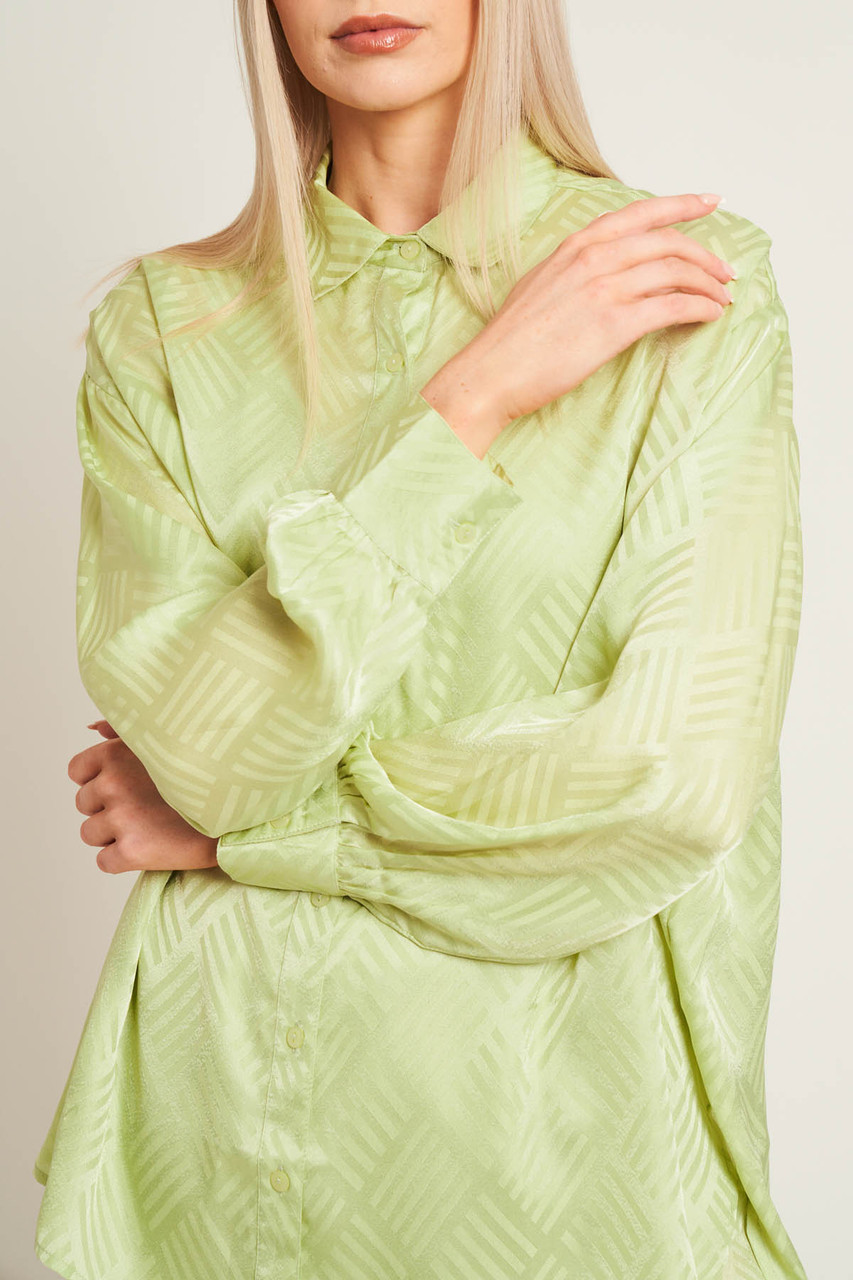 Satin Geo Oversized Shirt