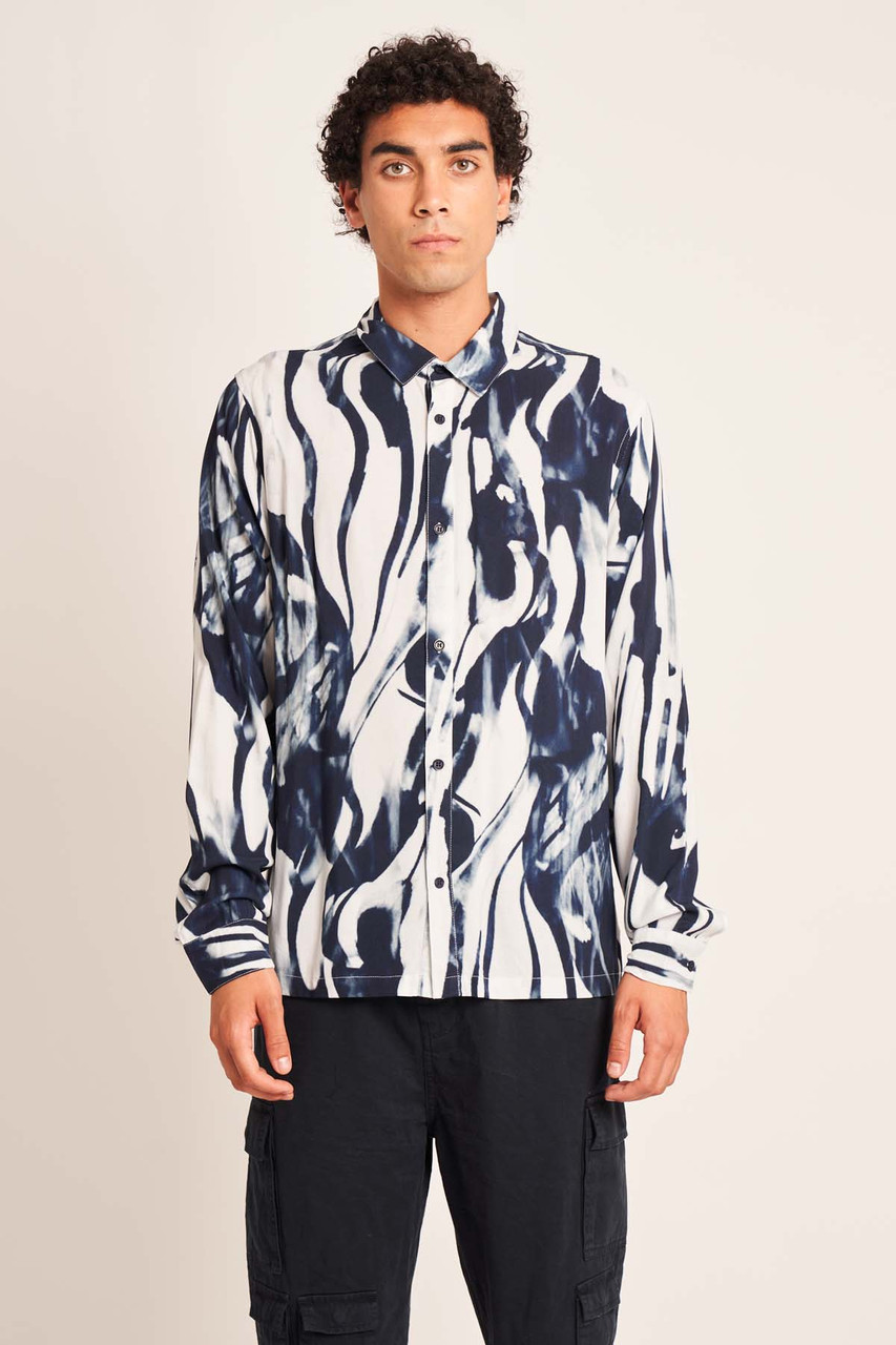 Wavelet Printed Ecovero Viscose Ls Shirt