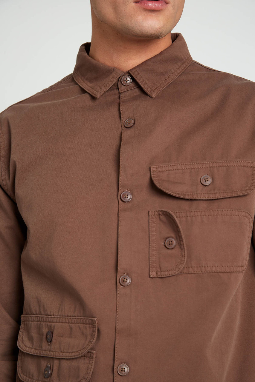 Doyle Washed Cotton Cargo Pocket Shirt