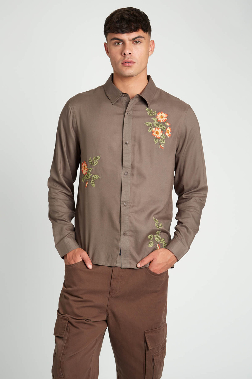 Stubbs Floral Embroidered Ecovero Viscose Shirt