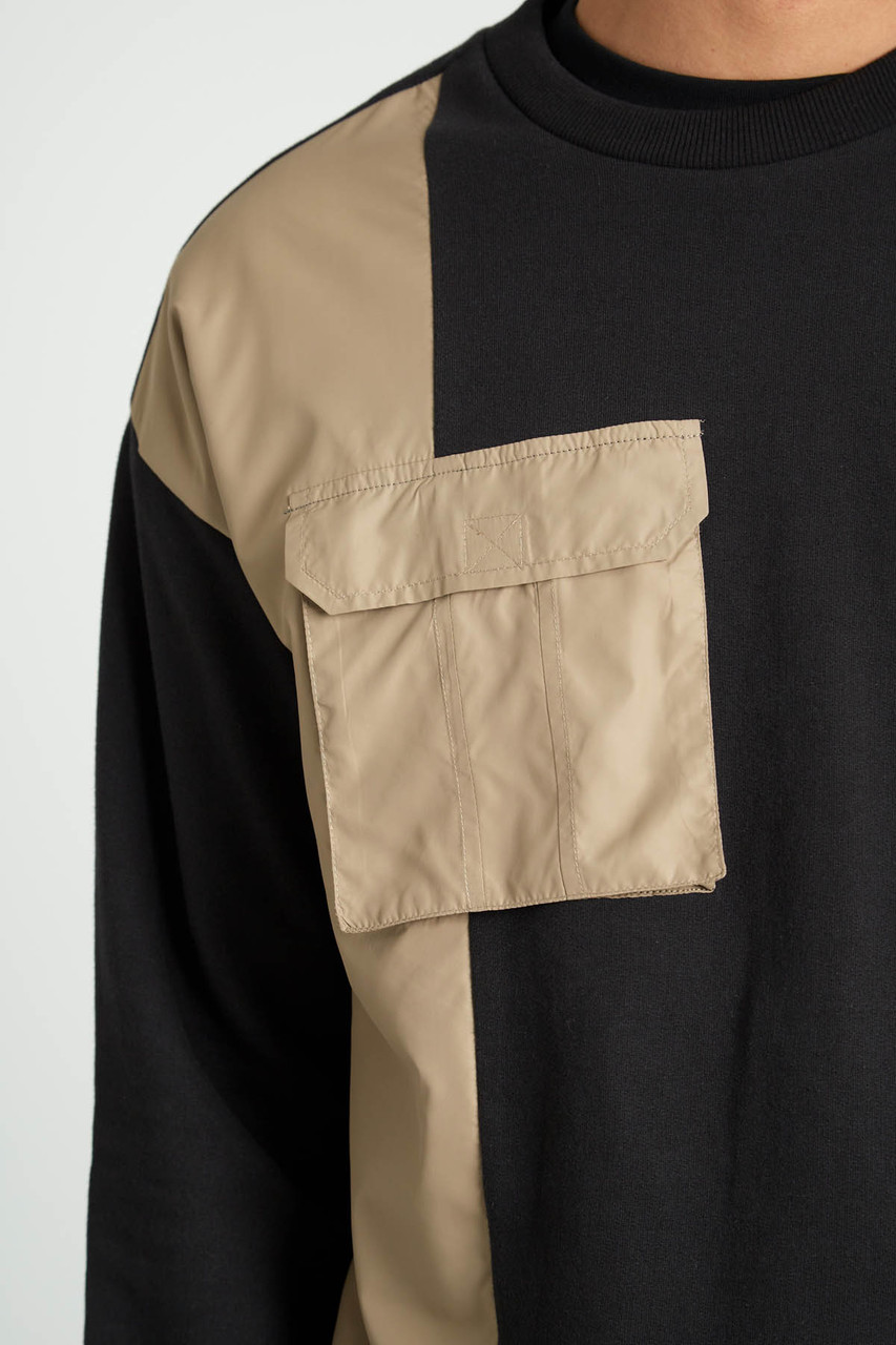 Platt Relaxed Fit Sweatshirt With Nylon Pocket