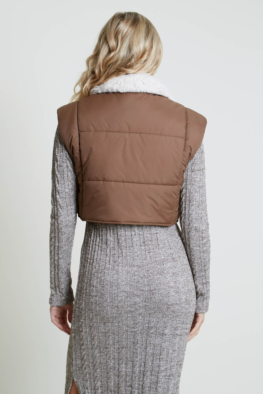 Beivin Crop Reversible Puffer Gilet