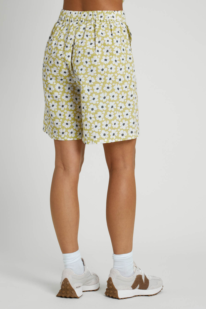 Cotton Flex Daisy Printed Shorts with Embroidery