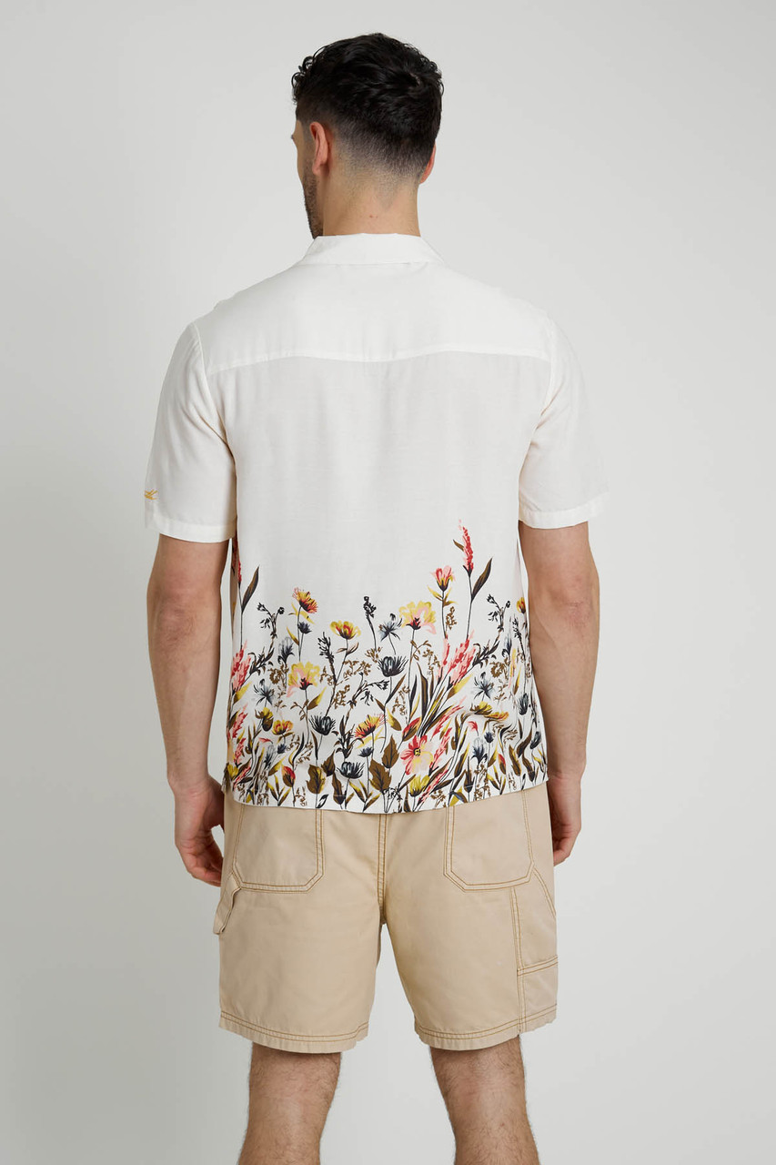Floral Boarder Print Short Sleeve Shirt