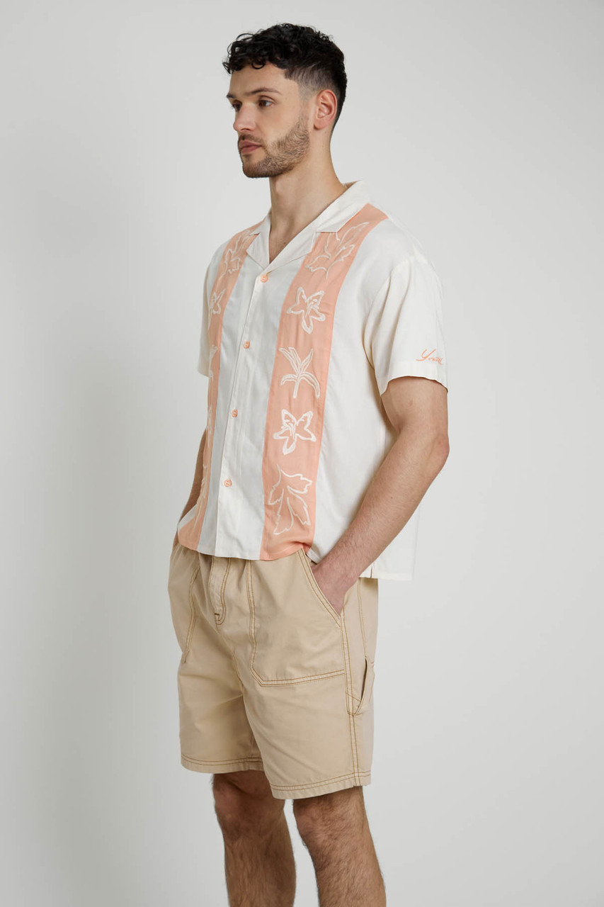 Boxy Fit Ecovero Viscose Shirt with Embroidered Panels