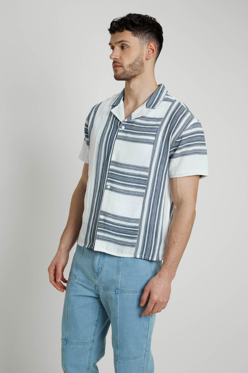 Mixed Stripe Boxy Fit Shirt