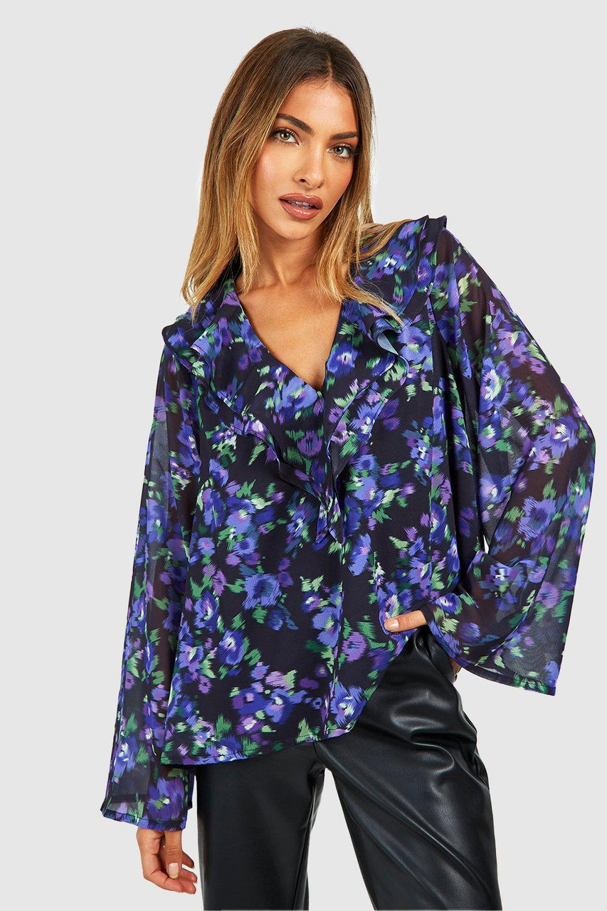 Floral Printed Ruffle Blouse 