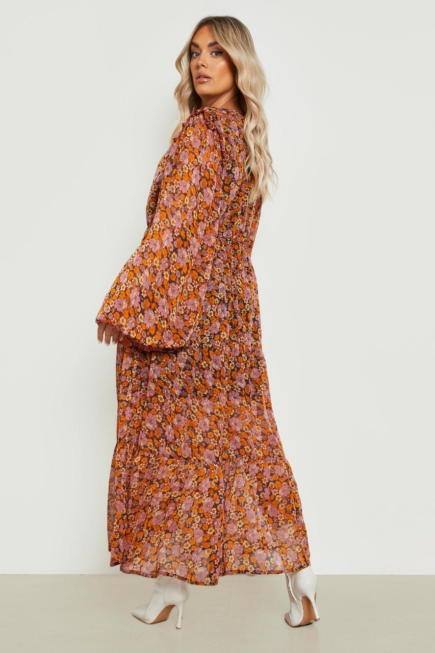 Chiffon Floral Maxi Dress