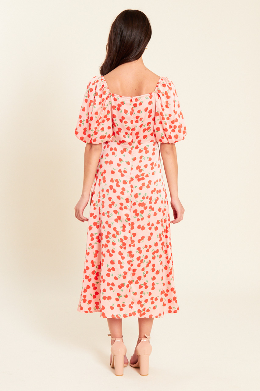 Cherry Print Midi Dress