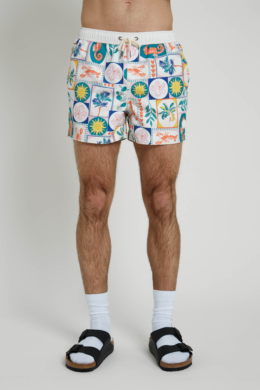 Postcard Printed Recycled Polyester Swim Short