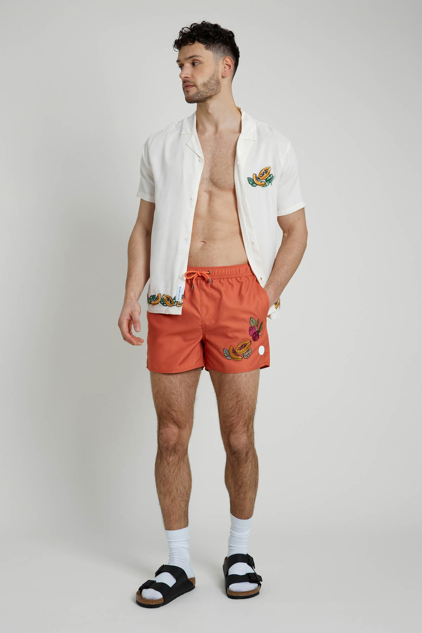 Embroidered Recycled Polyester Swim Short