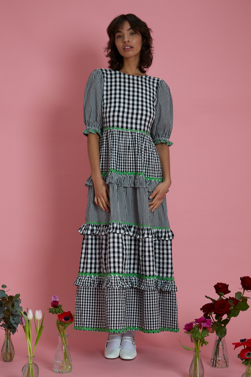 RicRac Mixed Gingham Midaxi Dress