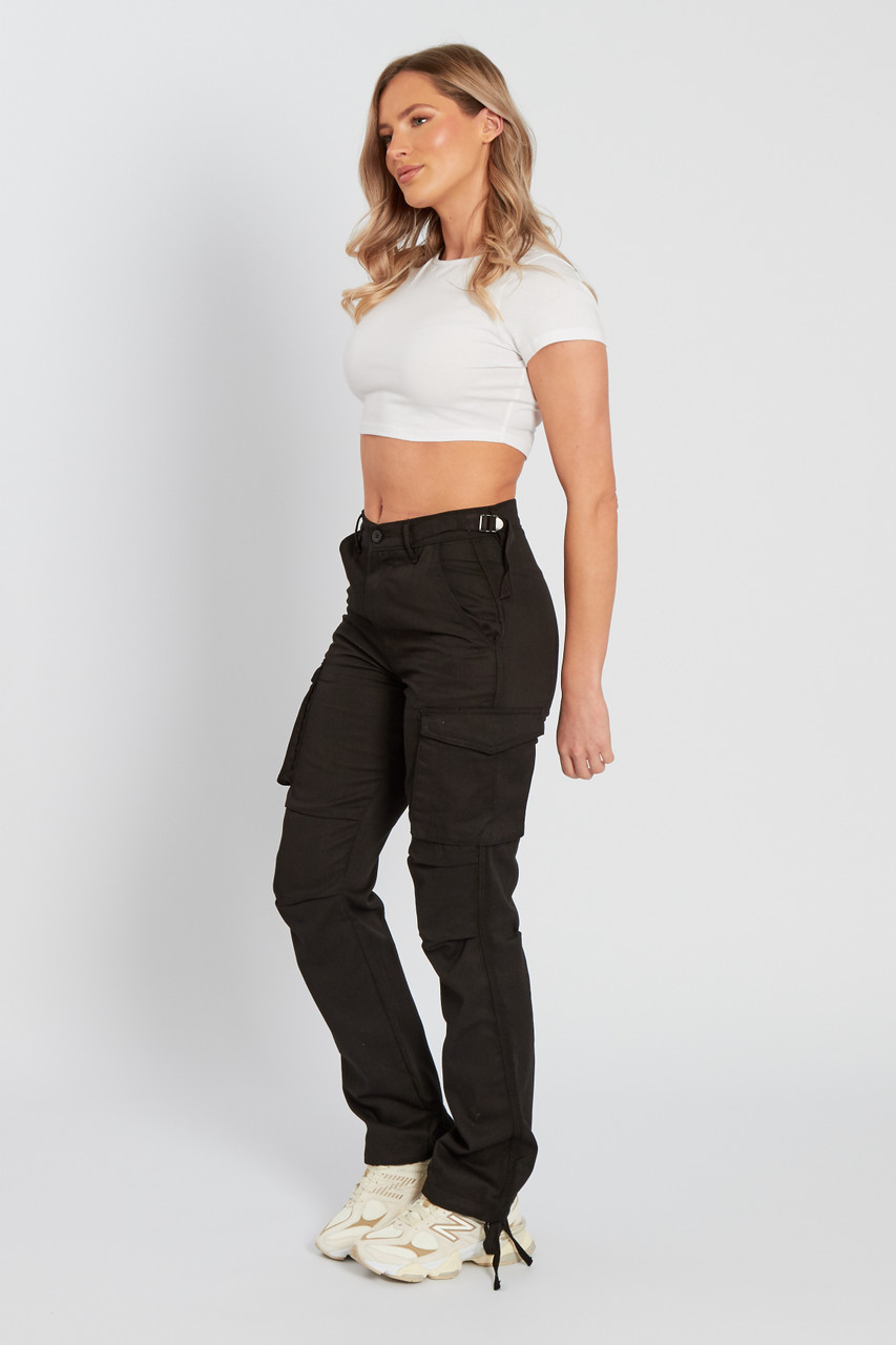 Black Cargo Trousers with Pockets