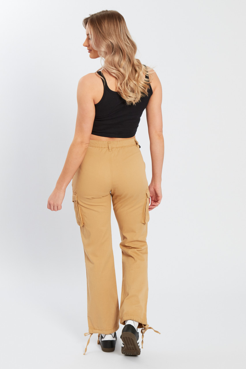 Stone Cargo Trousers with Pockets