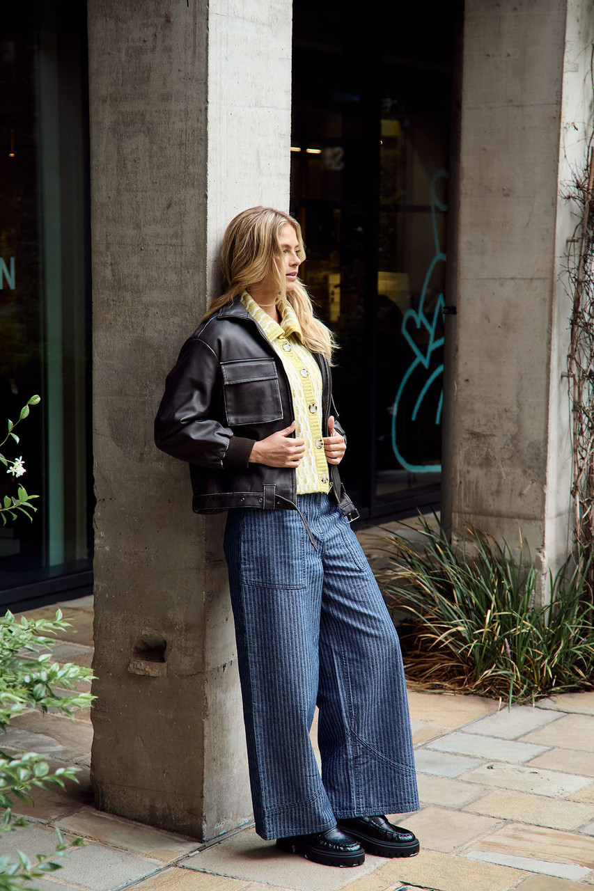 Washed PU Bomber Jacket