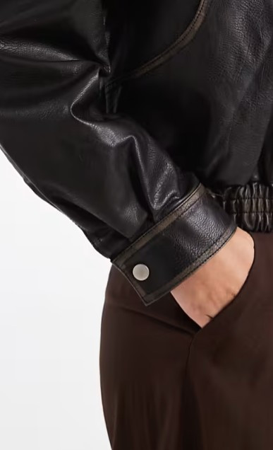 Faux Leather Oversized Jacket