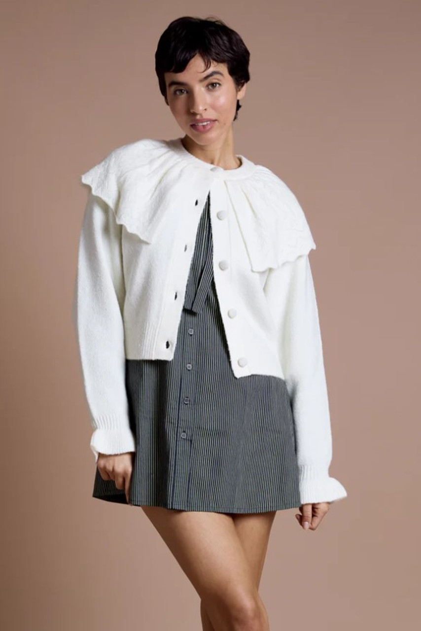 Super Soft Knit Frill Cuff Cape Detail Cardigan 