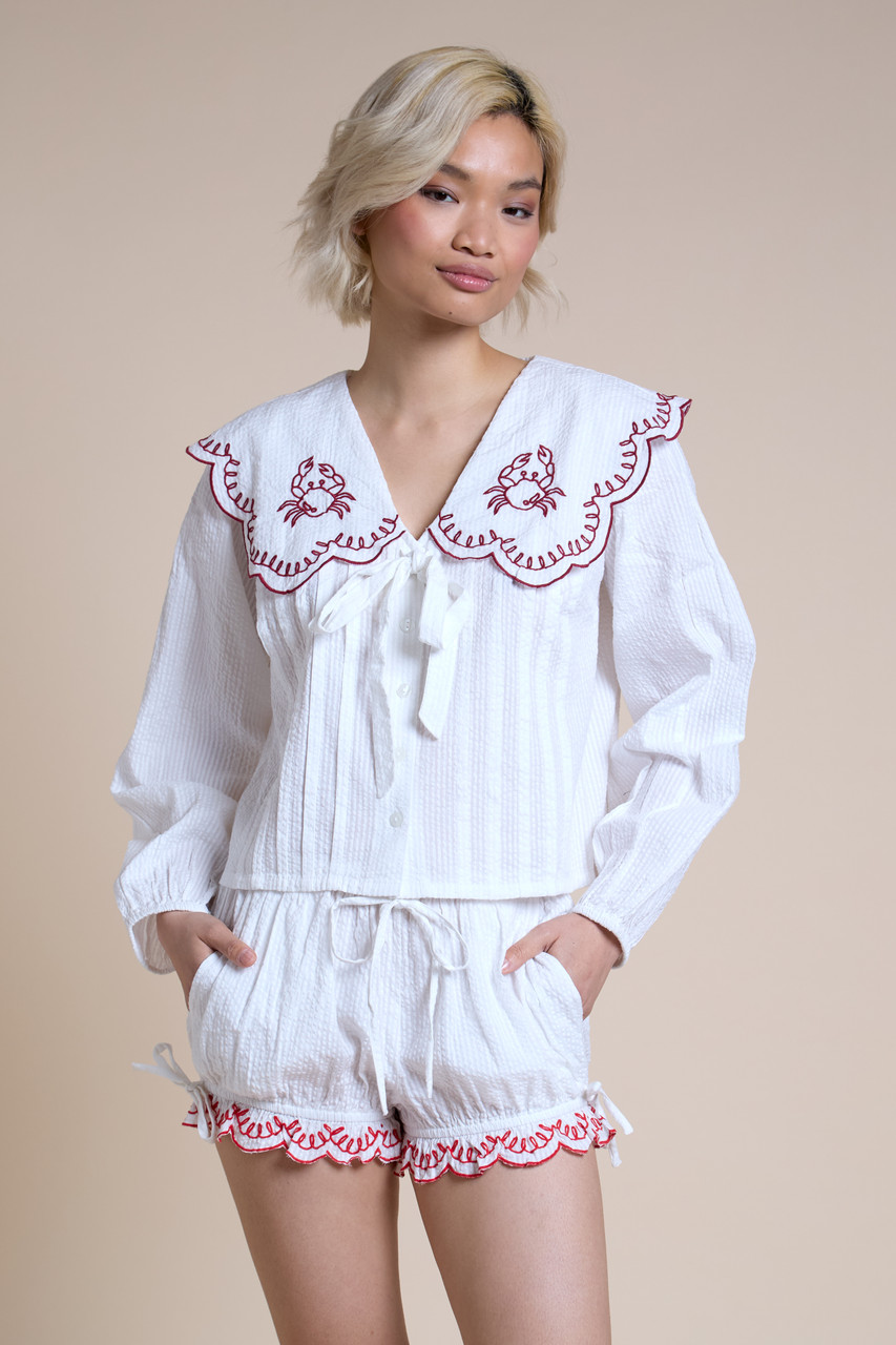 Super Cute Bloomer Shorts In Seersucker Cotton