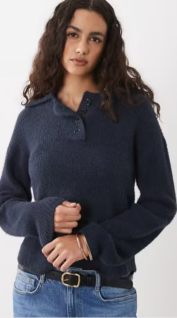 Wednesdays Girl collared jumper in navy