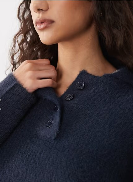 Wednesdays Girl collared jumper in navy