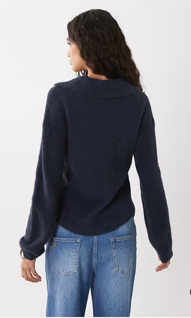Wednesdays Girl collared jumper in navy