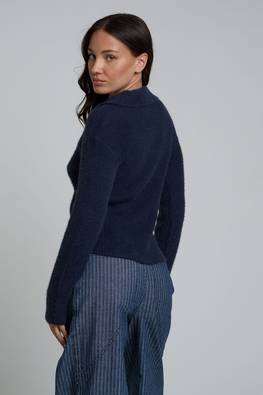 Wednesdays Girl collared jumper in navy