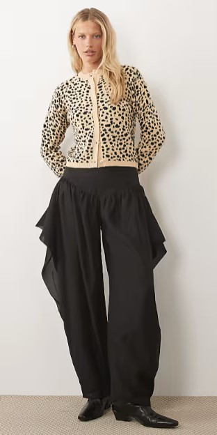 Wednesdays Girl button up cardigan in leopard print