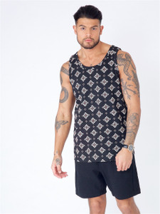 Black Aztec Print Vest