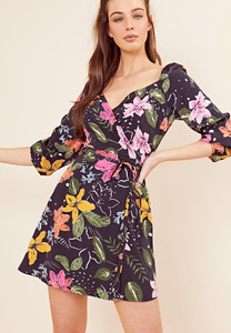 Selena Floral Wrap Mini Dress