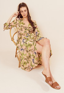 Button Front Monica Monkey Maxi Tea Dress