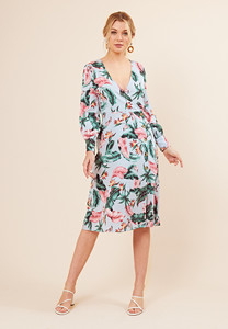 Floral Print Button Detail Midi Dress