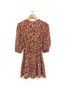 Rust Abstract Animal Print Mini Dress