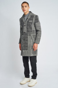 Stanley Patchwork Wool Check Overcoat