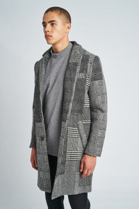 Stanley Patchwork Wool Check Overcoat